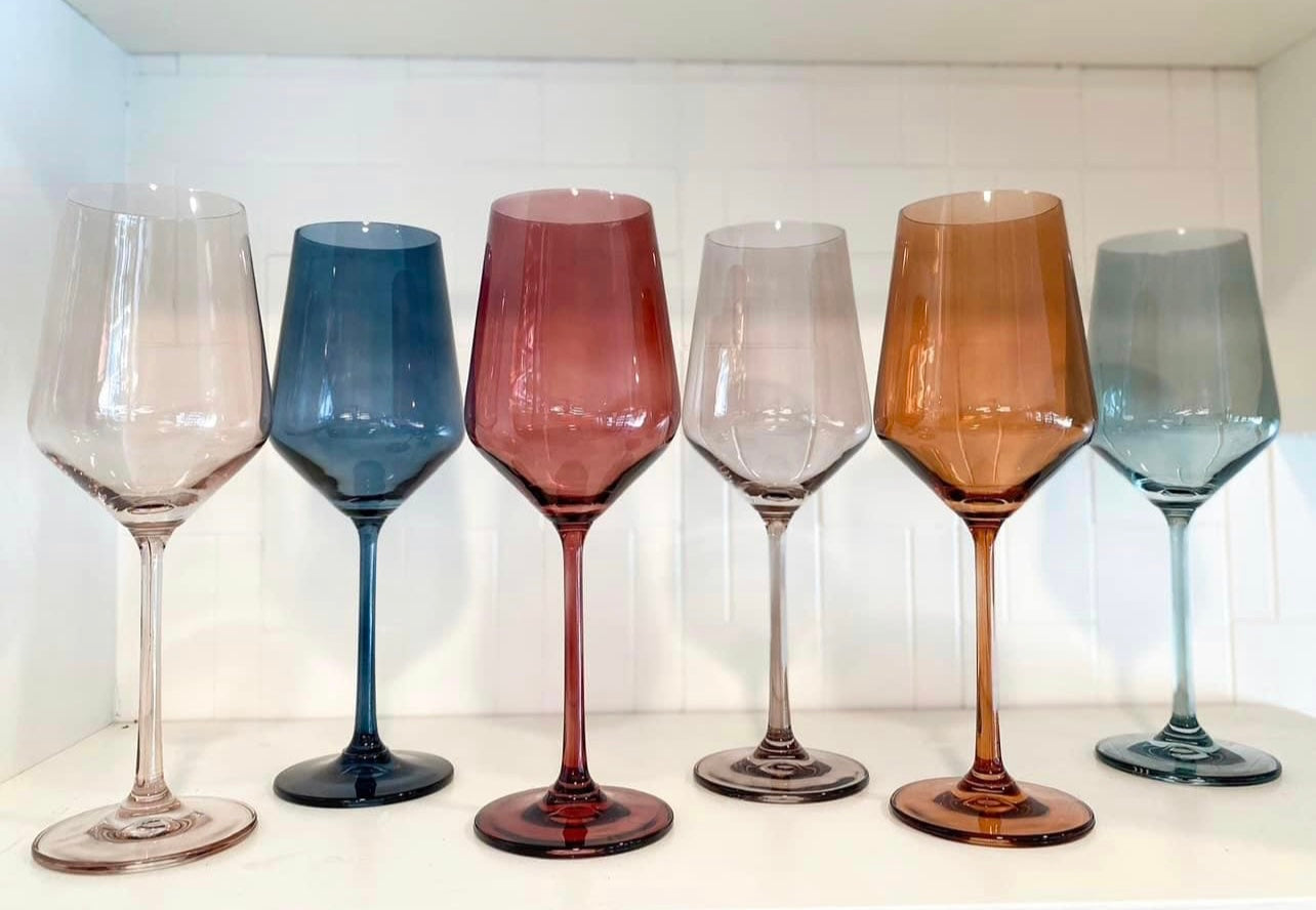 Wine Glasses with Stems - Earth Tones