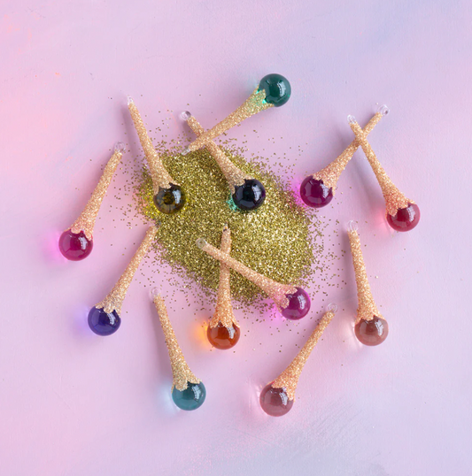 Rainbow Glitter Drop Ornament- Small