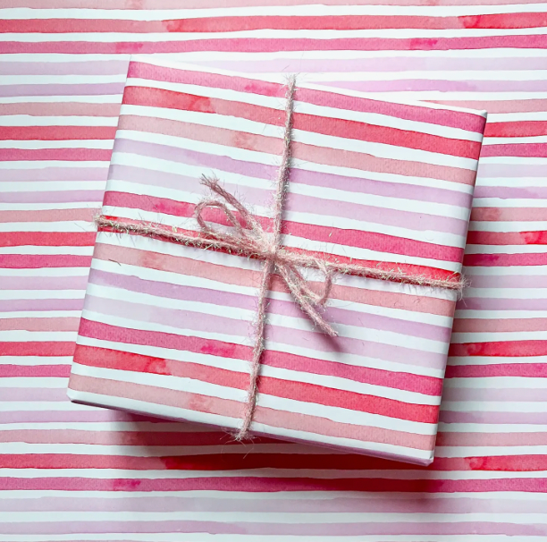 Pink Stripe Wrapping Paper