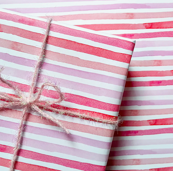Pink Stripe Wrapping Paper