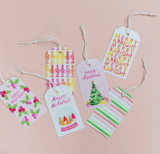 a group of gift tags