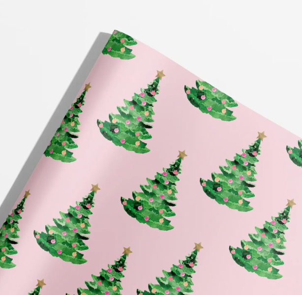 Pink and green best sale christmas wrapping paper