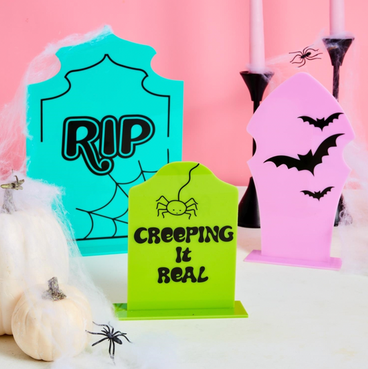 Halloween Tombstone Set- Blue/Lilac/Green