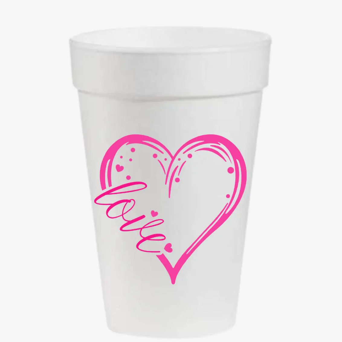 Love Heart Styrofoam Cups