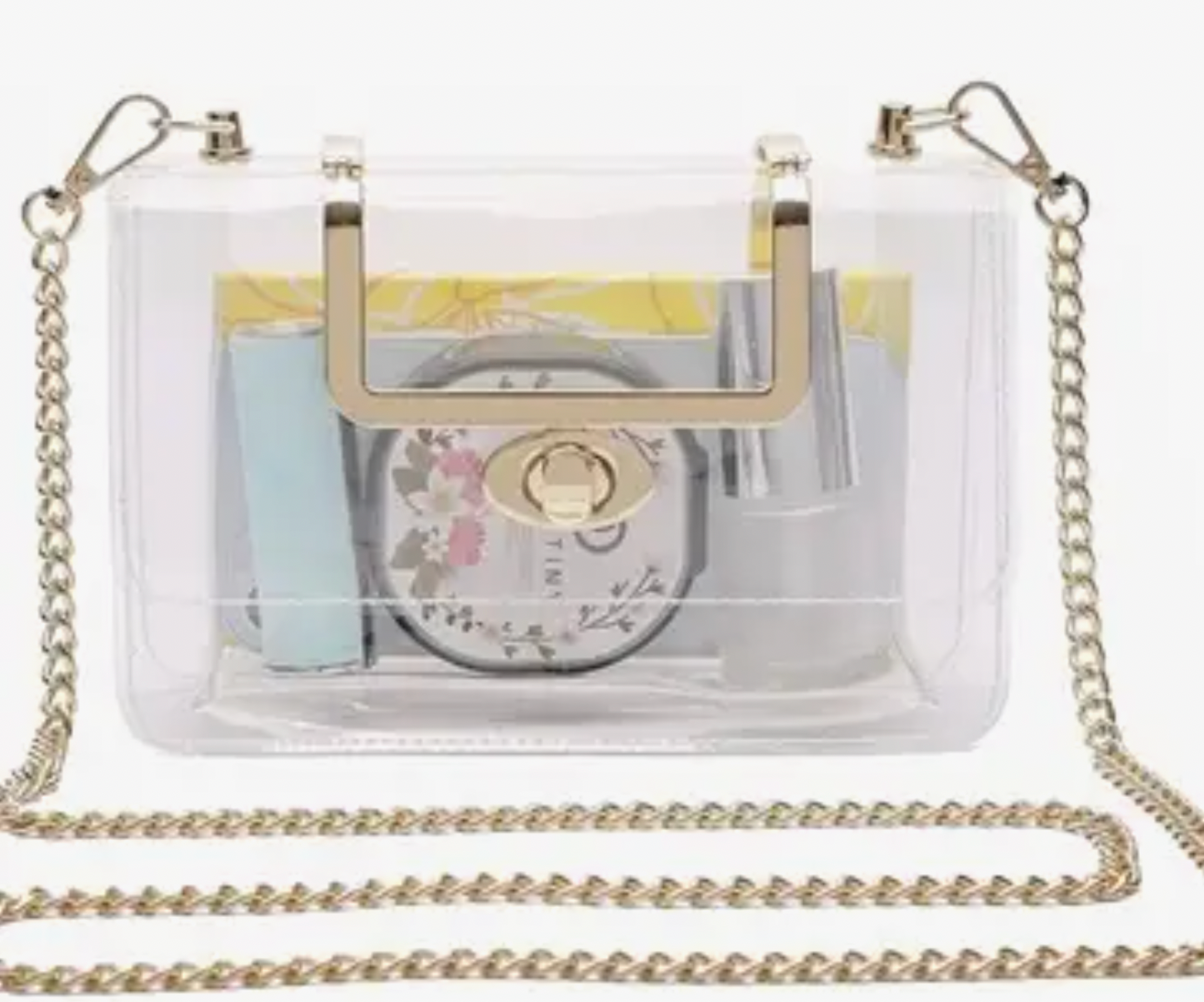 Clear Purse With Gold Accents