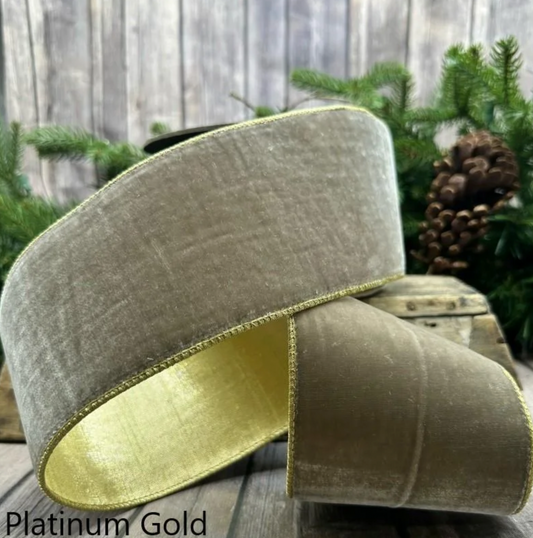 Lush Velvet with Gold Backing - Platinum- 2 sizes