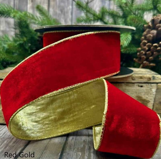 Lush Velvet with Gold Backing - Red- 2 sizes