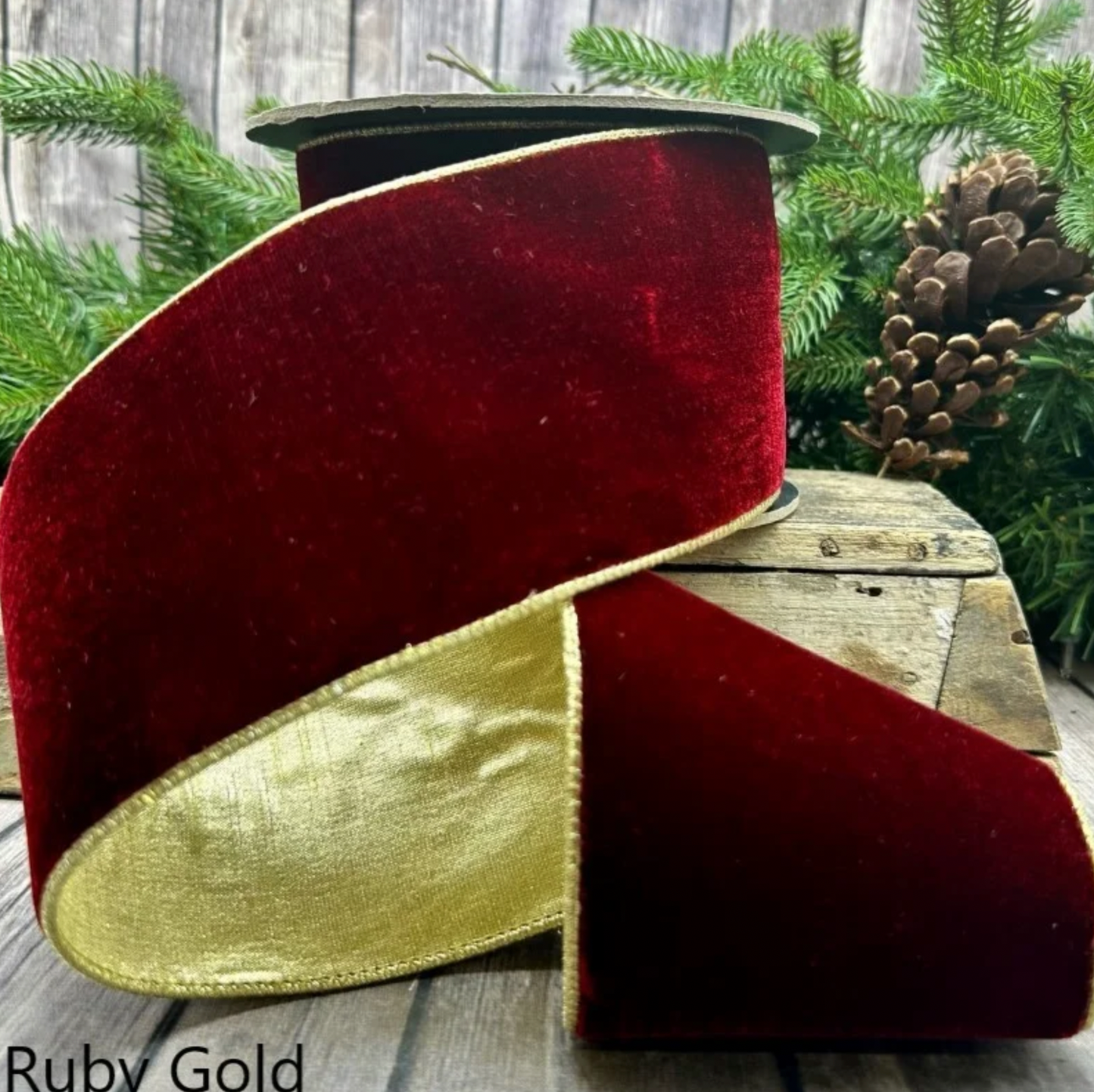 Lush Velvet with Gold Backing - Ruby- 2 sizes