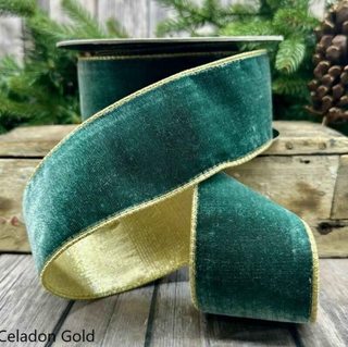 Lush Velvet with Gold Backing - Celadon- 2 sizes