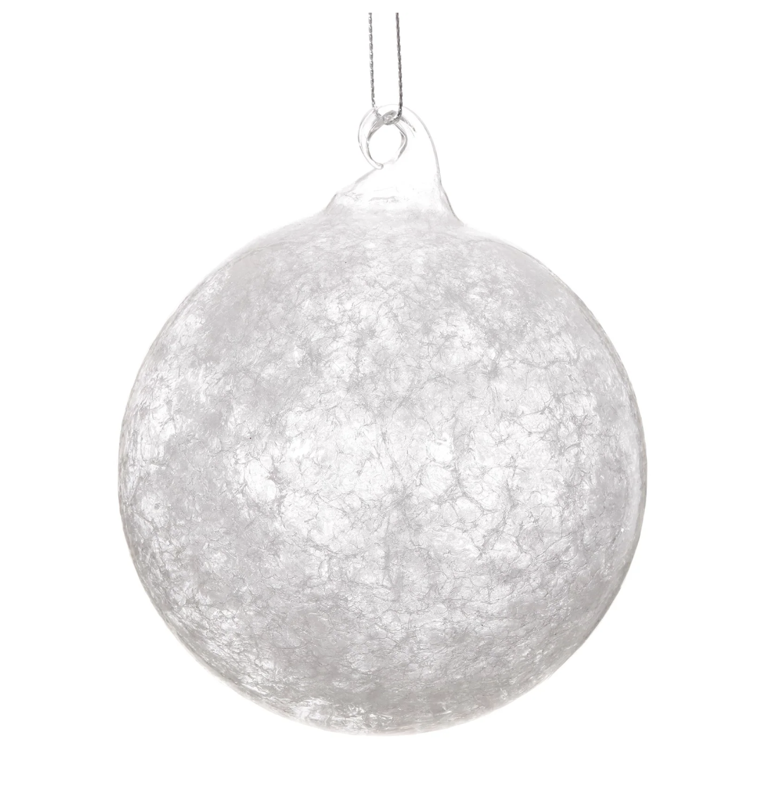 Jim Marvin Glass Snowball Ornament- 2 sizes