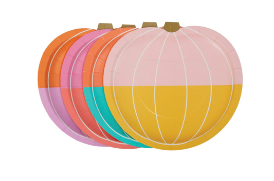 Colorful Pumpkin Paper Plates