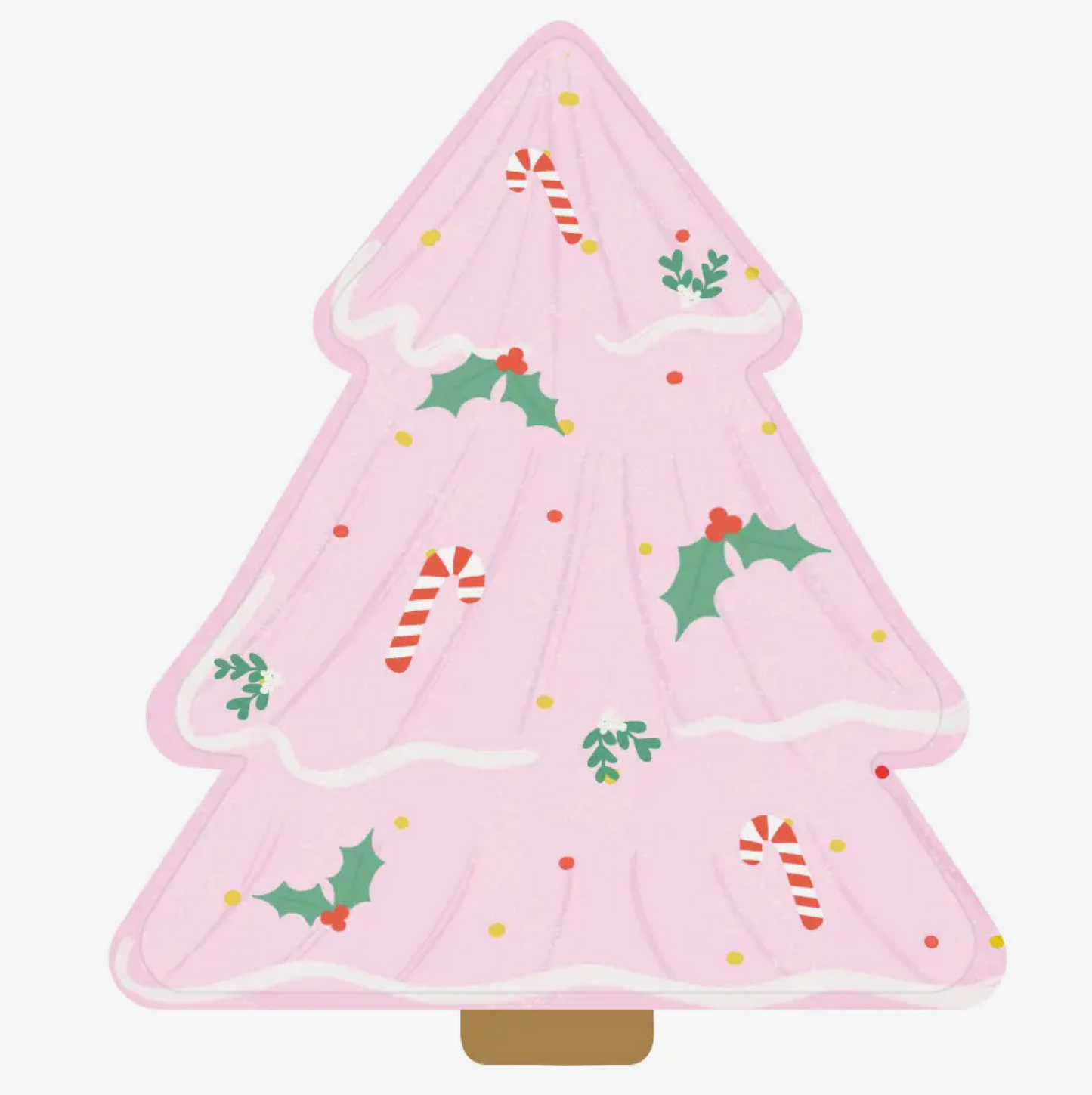 Pink Christmas Tree Paper Plate