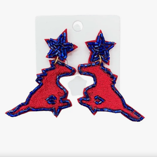 Pony Up Mascot Beaded Earrings