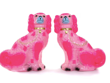 STAFFORDSHIRE DOGS- NEON PINK