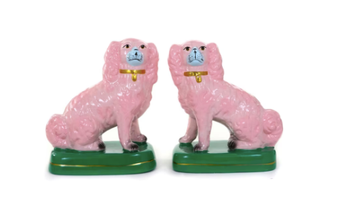 STAFFORDSHIRE DOGS- PALE PINK