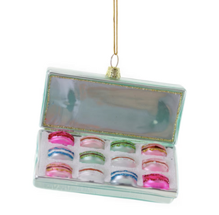 a box of colorful macaroons