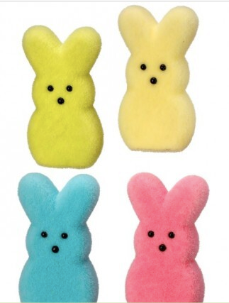 FLOCKED STYRO BUNNY PEEP 6.25"