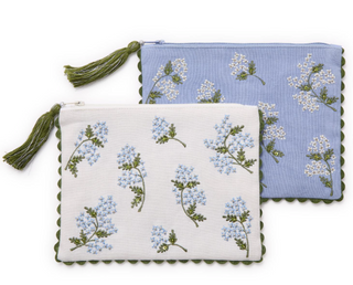 Hydrangea Embroidered Multipurpose Pouch