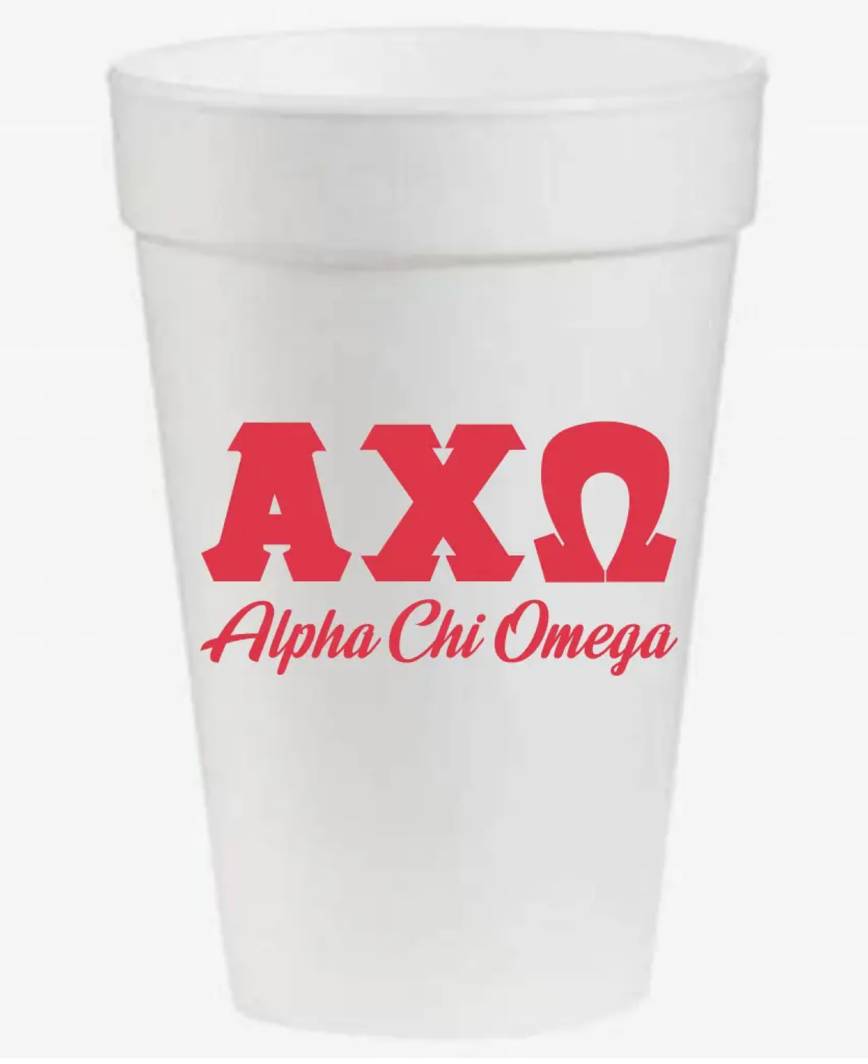 Alpha Chi Omega Styrofoam Cups