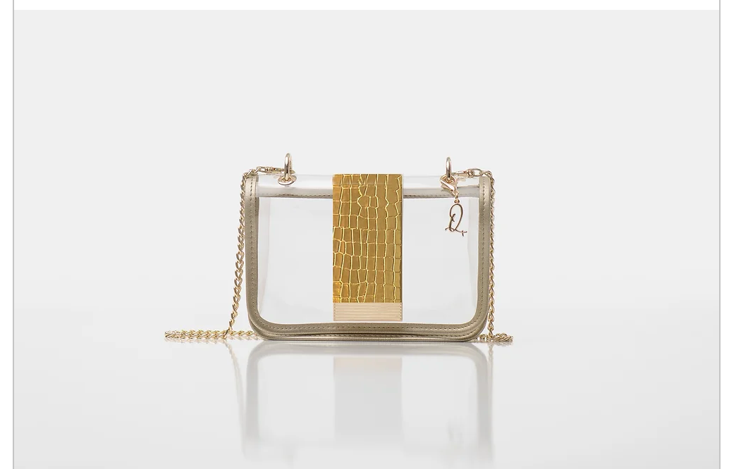 Clear Bag with Gold Interchangeable Strap