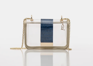 Clear Bag with Interchangeable Navy Blue Strap