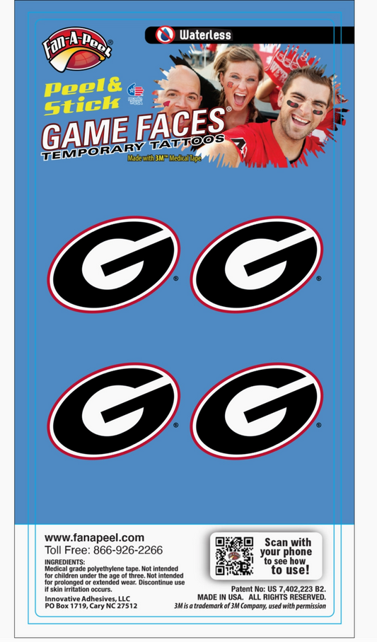 Georgia Game Day Temporary Tattoos