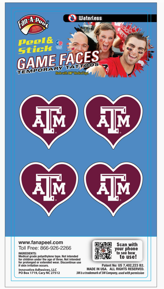 Texas A&M Game Day Temporary Tattoos