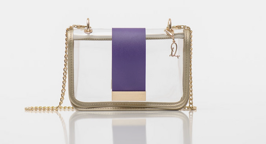 Clear Bag with Purple Interchangeable Strap