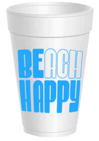 BEach HAPPY Styrofoam Cups