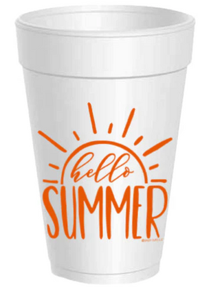 Hello Summer Styrofoam Cups