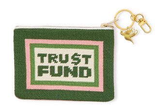 "Trust Fund" Needlepoint Coin / Gift Card Pouch