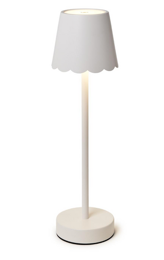 White LED Portable Cordless Table Lamp with Scalloped Edge