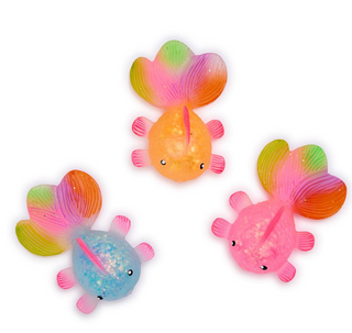 Guppy Squishy Glitter Rainbow Fish Toy