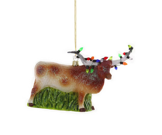 Festive Longhorn Ornament
