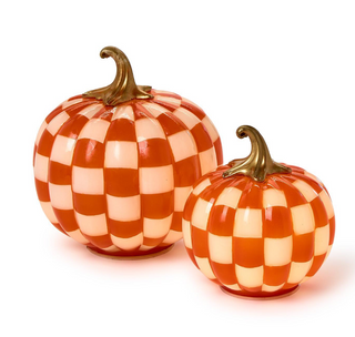 Checkered Halloween LED Pumpkins