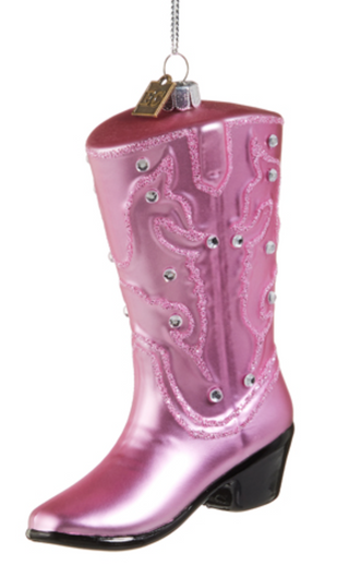 Pink Shiny Boot Ornament