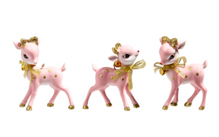 Pink Retro Deer Ornament