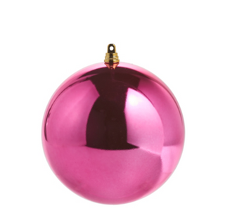 6" SHINY FUCHSIA BALL ORNAMENT