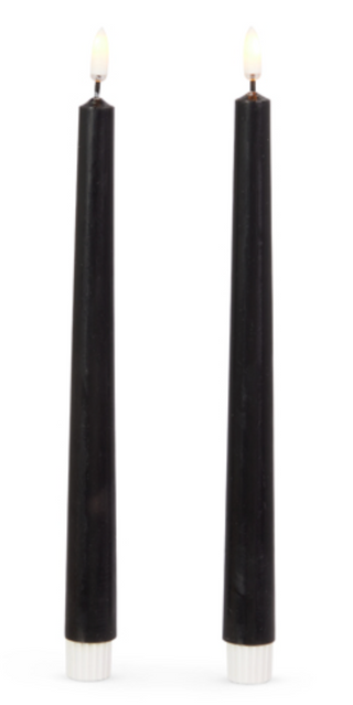 Flameless BLACK TAPER CANDLES