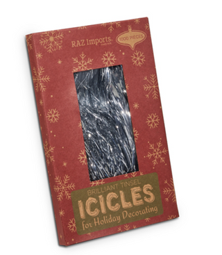 18.5" BOXED SILVER TINSEL STRANDS