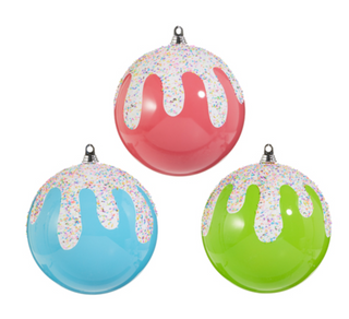 FROSTED WITH SPRINKLES BALL ORNAMENT