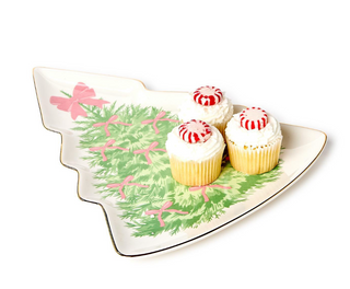 Bow-tiful Trees Christmas Tree Shape Plate