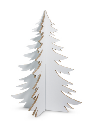 WHITE WITH GOLD GLITTER 3-D TREE White - 28.75"