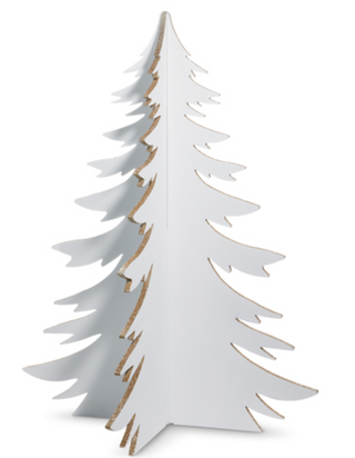 WHITE WITH GOLD GLITTER 3-D TREE - 36"