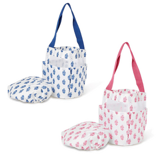 Petal Party Shower Caddy and Shower Cap Set