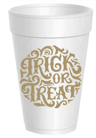 Trick Or Treat Scroll Styrofoam Cup