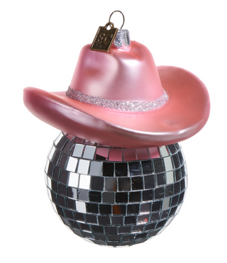Pink Shiny Cowboy Hat Ornament