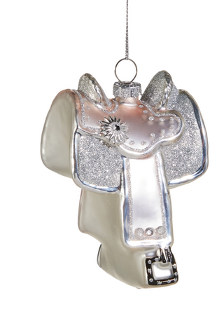 Pink and Silver Saddle Ornament