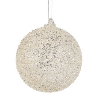 Silver Glitter Ball Ornament