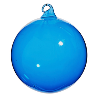 Blue Sheer Blown Glass Ornament - 5"